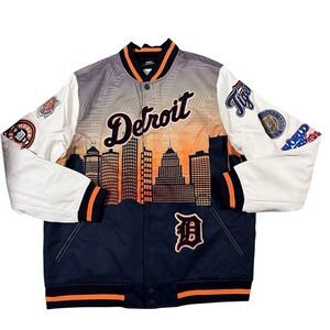 Detroit Tigers Remix Starter Vintage Varsity Bomber Polyester Jacket 3XL NWT